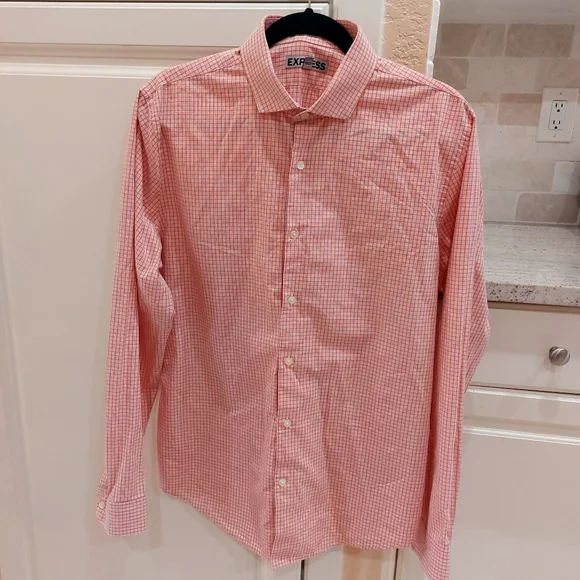 slim fit dress slacks Non-Iron Cotton Plaid Dress Shirt with Contrast Trim